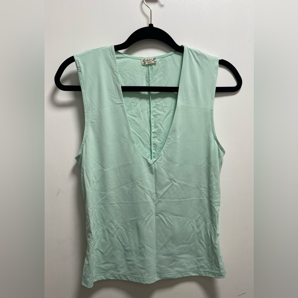 Free People Intimately Women's Second‎ Skin Camisole in Aqua Jade Sz L  Slim
